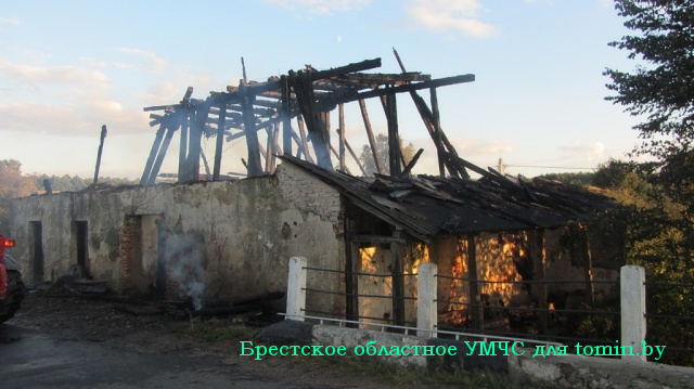 В деревне Волчин Каменецкого района огнем уничтожена водяная мельница XIX века - фото