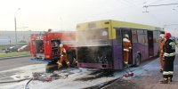 В Гродно горел автобус МАЗ с пассажирами - фото