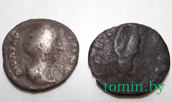 Римские монеты, которые нашел художник Анатолий Желудко на берегу канала Винец в Березовском районе - фото