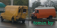 В районе Тельмы-1 в Бресте 9 сентября столкнулись два микроавтобуса "Мерседес" – фото