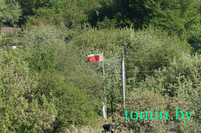 Фотофакт: над брестской спортшколой висит перевернутый государственный флаг