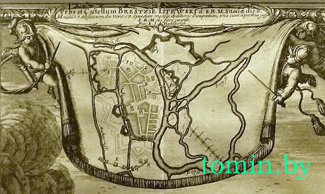 Берестейский замок на плане  1657 г.- фото