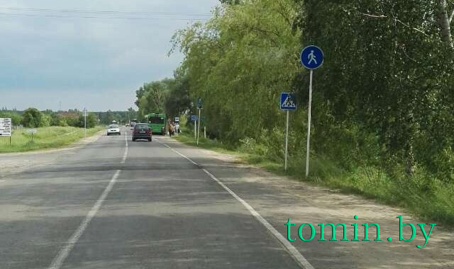 По дороге на Каменицу-Жировецкую установили «лежащий полицейский», а дорожный знак «спрятали» за ветками дерева - фото