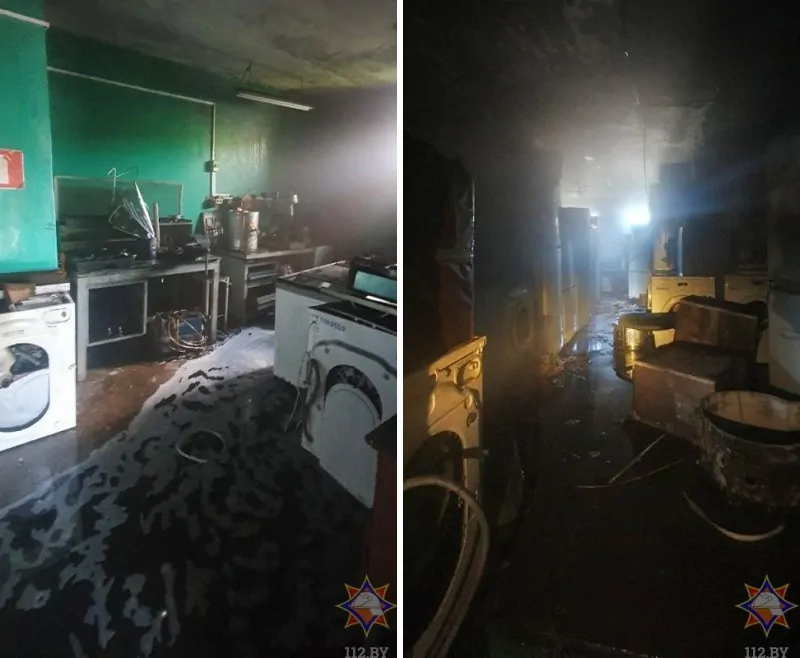 В Пинске горело здание по ремонту бытовой техники