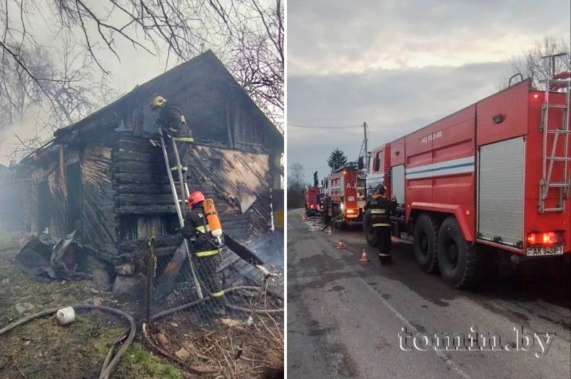 Брестский район: в Вельямовичах горели два дома и хозпостройка