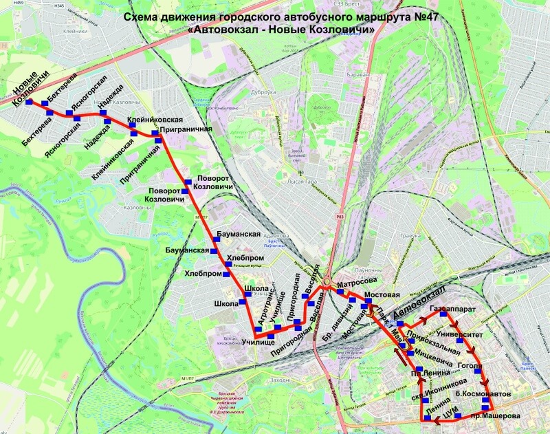 Автобусный маршрут № 47 в Бресте