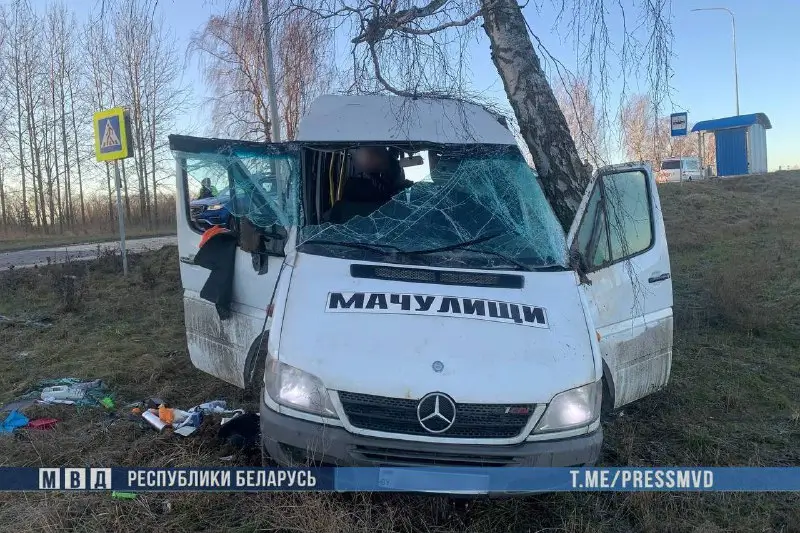 Под Минском перевернулась маршрутка на Микашевичи. Пострадали семь человек