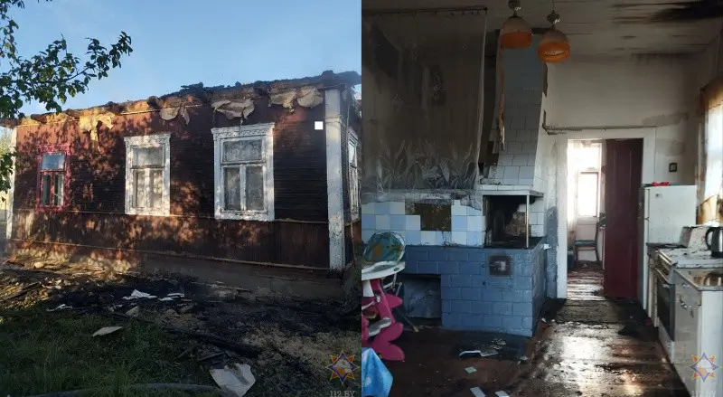 В Логишине на Пинщине на пожаре спасли троих взрослых и пятерых детей