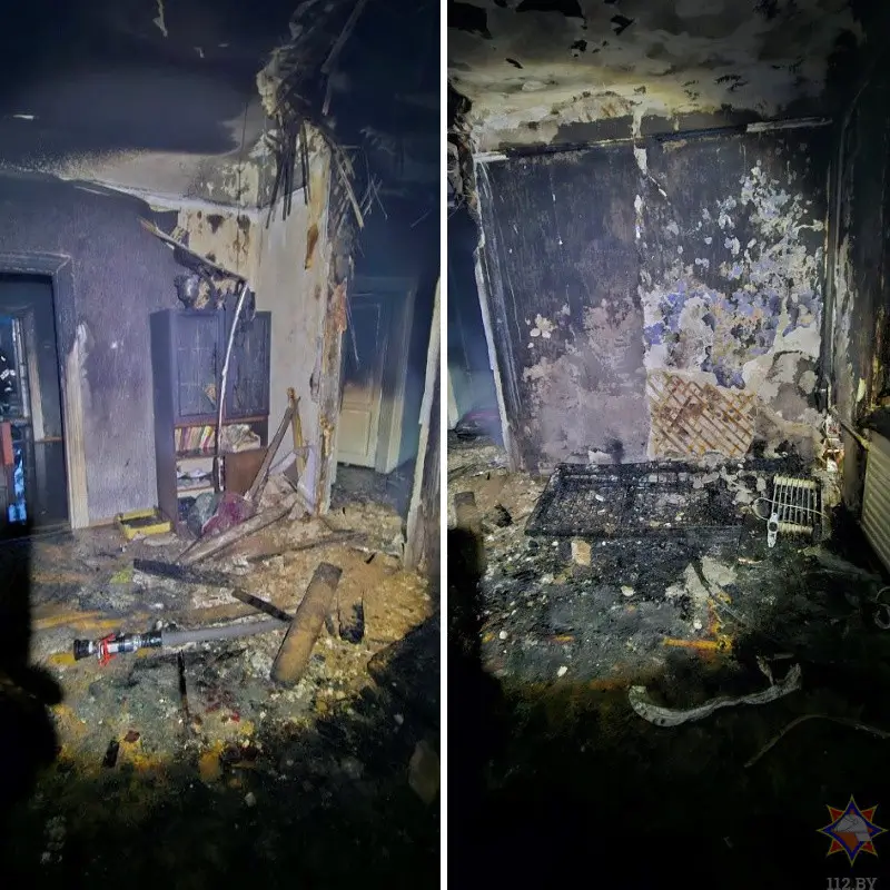 На ночном пожаре в Барановичах спасли двух женщин — мать и дочь