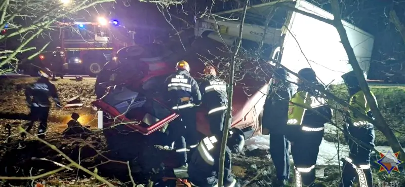 В Пружанском районе опрокинулась фура: водителя спасли В Пружанском районе опрокинулась фура: водителя спасли