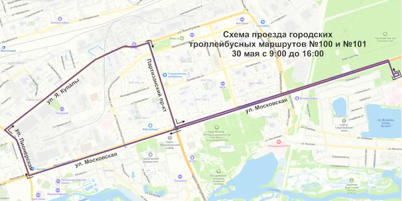 Ограничение движения в Бресте 30 мая: как будет ходить общественный транспорт