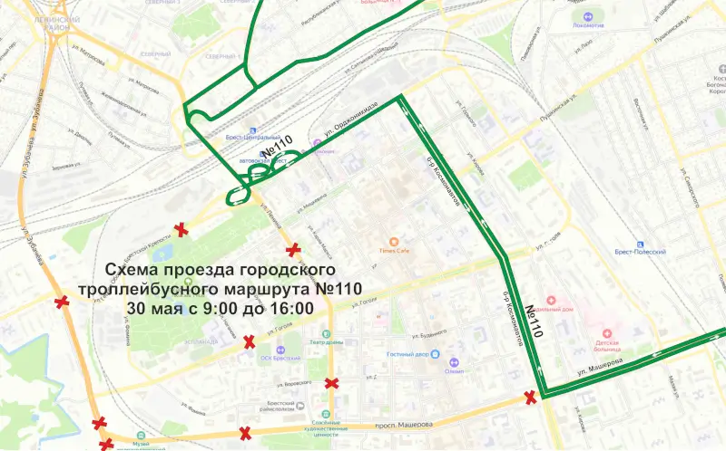Ограничение движения в Бресте 30 мая: как будет ходить общественный транспорт