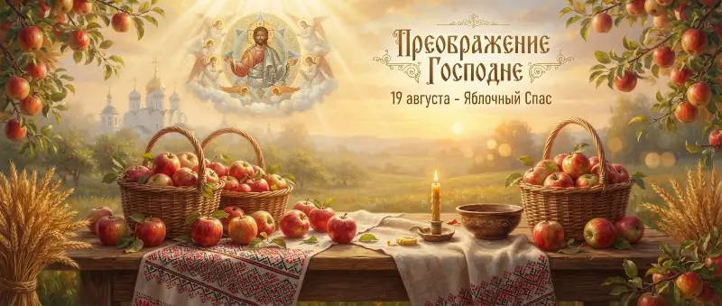 19 августа - Преображение Господне (Яблочный Спас) 19 августа православные празднуют Преображение Господне (Яблочный Спас)