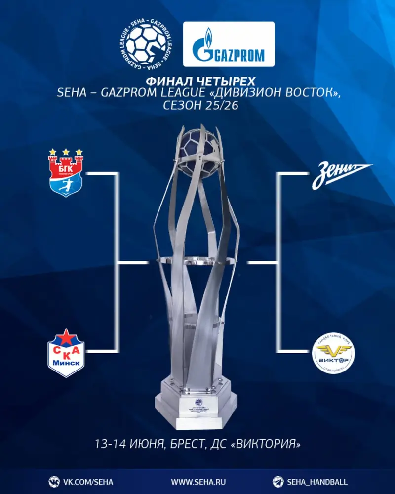 Финал четырех гандбольной SEHA &ndash; Gazprom League (дивизион Восток) в Бресте: программа турнира